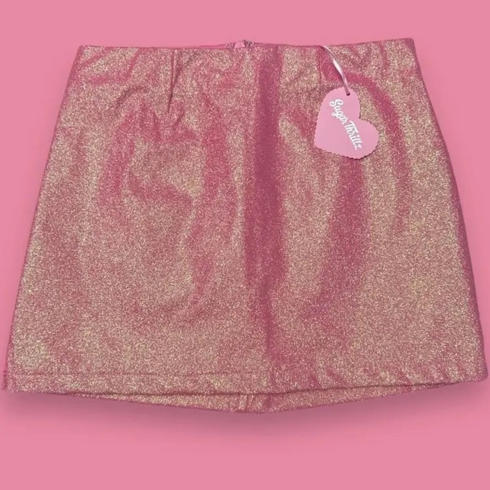 HOT PINK TWINKLE KISS GLITTER MINI SKIRT 💗✨ SUGAR THRILLZ (DOLLSKILL)(BNWT)